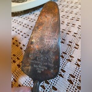 🔥EPNS A1 Sheffield England Cake Server Engraved Royal Wedding Charles & Diana🔥